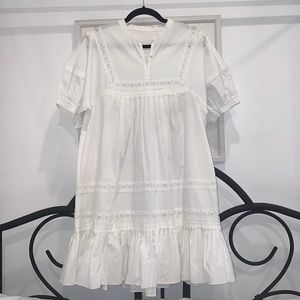 White Cotton Poplin Dress